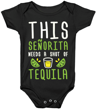This Senorita Needs A Shot Of Tequila Baby Onesy - Baby Metal Clothes (484x484), Png Download