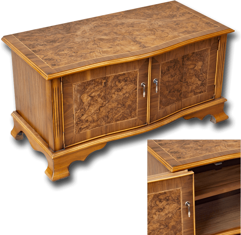 Serpentine Tv Stand On Bracket Feet Thumbnail - Coffee Table (800x800), Png Download