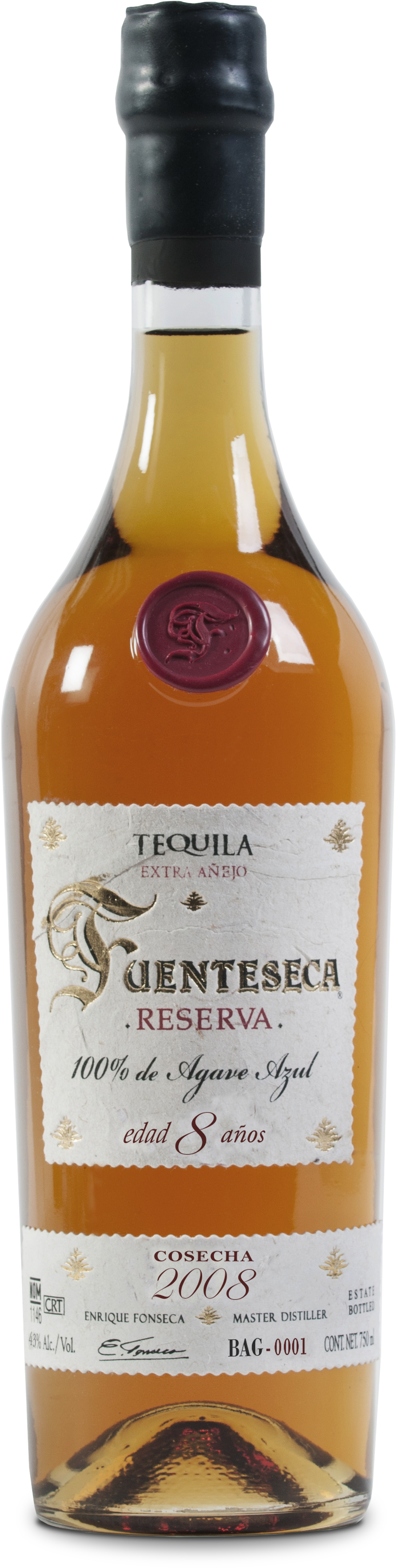 Bottle Shot - Fuenteseca 11yr Extra Anejo (1108x3649), Png Download