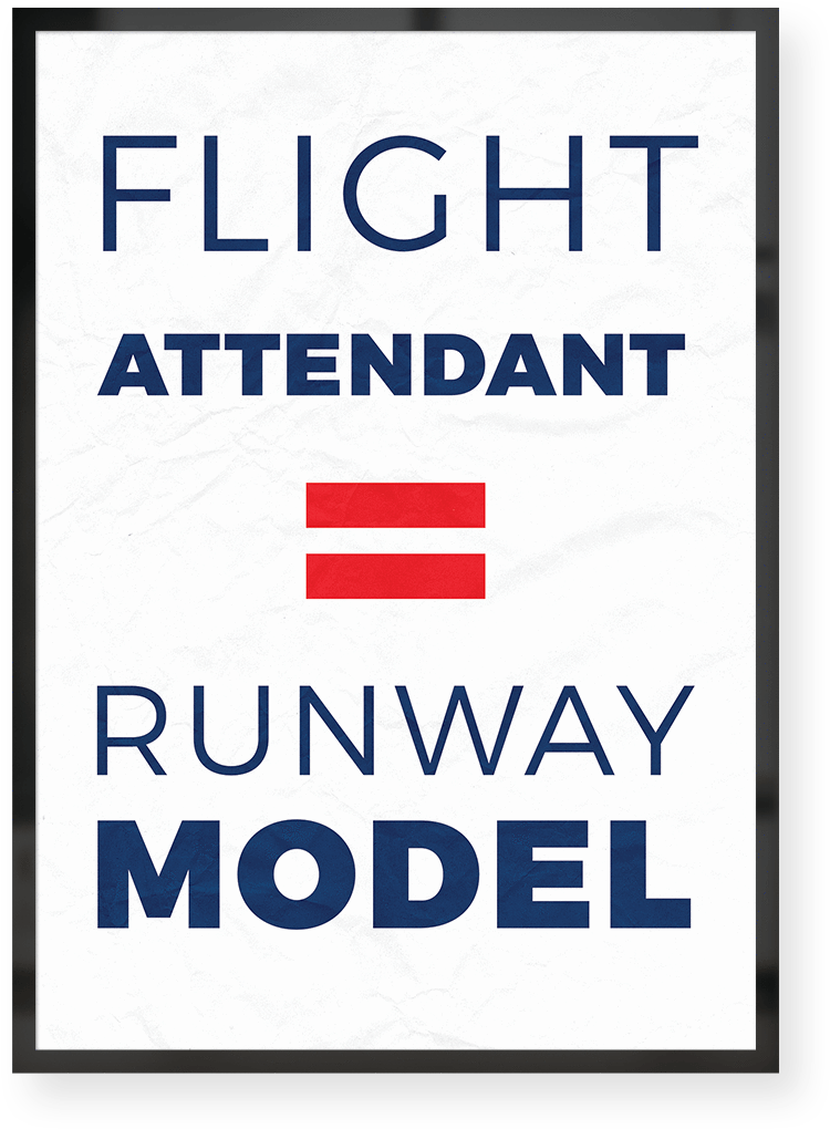 Flight Attendant Equals Runway Model Poster - Electric Blue (1168x1300), Png Download