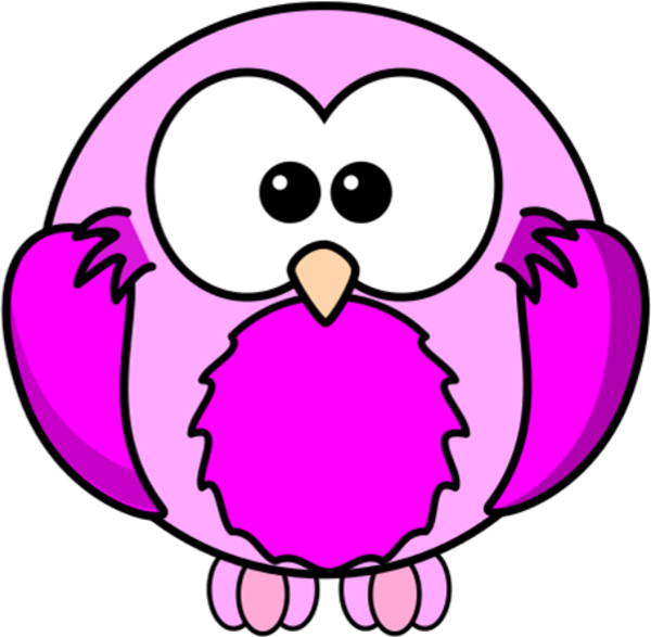 Lilac Pink Bird Cartoon Robin Image - Cartoon Owl (600x587), Png Download