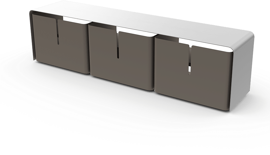 Meuble Tv Barber - Barber Television Table - 3 Drawers - W 160 Cm By Matière (1000x1240), Png Download