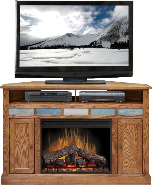 Legends Furniture Oak Creek Corner Fireplace (492x596), Png Download