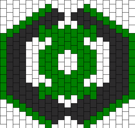 Green Lantern Mask Bead Pattern - Eye Of Sauron Pixel Art (441x418), Png Download