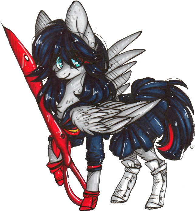 D-dyee, Kill La Kill, Ponified, Ryuko Matoi, Safe, - Cartoon (666x726), Png Download