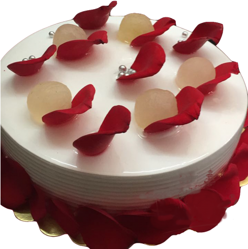 Rose Petal White Cake - Cake (500x600), Png Download