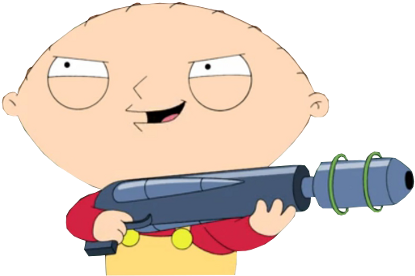 Evil Stewie - Stewie Griffin Gun Png (648x365), Png Download