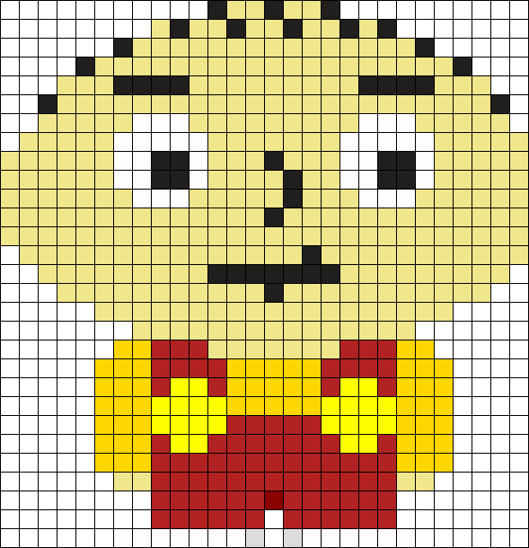 Stewie Perler Bead Pattern / Bead Sprite - Crucigramas Para Niños (589x610), Png Download