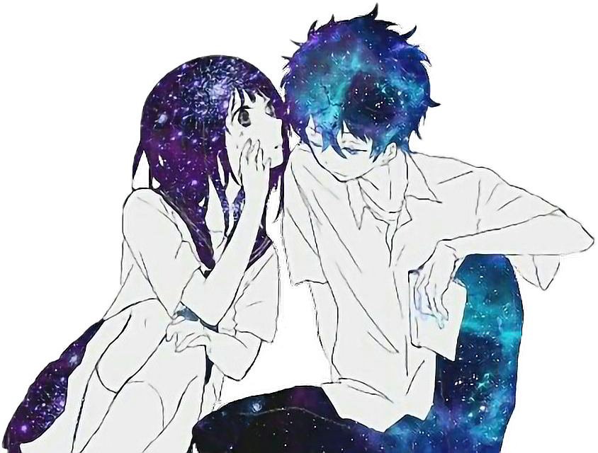 Report Abuse - Anime Galaxy Couple (844x640), Png Download