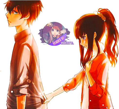 Render Couple Anime By Hinatauzumaki122 On Deviantart (500x445), Png Download