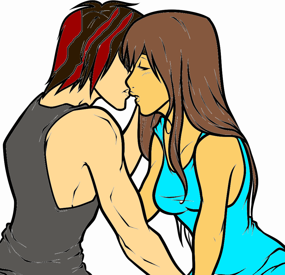 Anime Couple Transparent Background By Dawnieda-d6jv606 - Anime Couple Coloring Pages (1000x962), Png Download