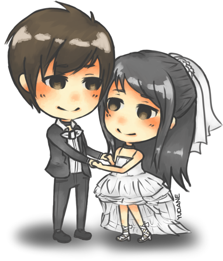 City, Searching - Anime Chibi Wedding Couple (832x960), Png Download