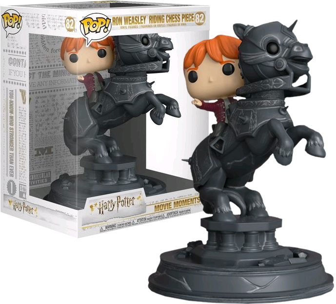 Ron Weasley Riding Chess Piece Movie Moments Pop Vinyl - Funko (500x453), Png Download