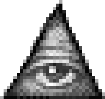If You Follow My Blog More Than You Follow The Gurps - Illuminati Pixel Art Black And White (400x400), Png Download