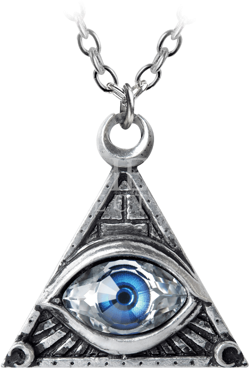 Black Star Pentagram Pendant With Chain (738x738), Png Download