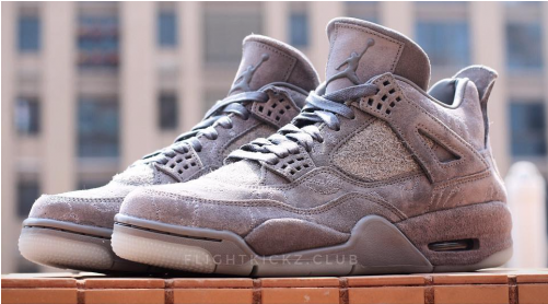 Kaws X Air Jordan 4 Cool Grey (500x612), Png Download