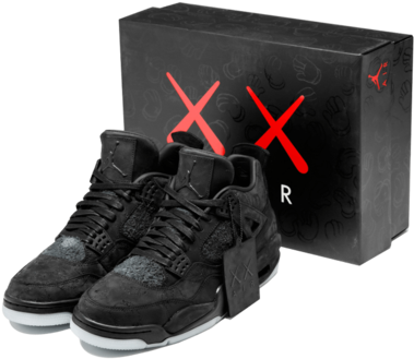 Air Jordan 4 Retro Kaws - Mens Air Jordan 4 Retro Kaws 'kaws (600x360), Png Download