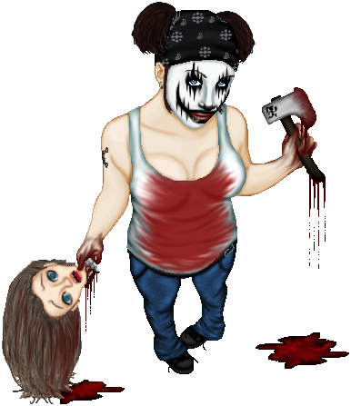 Insane Clown Posse Tattoo Art - Juggalette Face Paint (386x447), Png Download