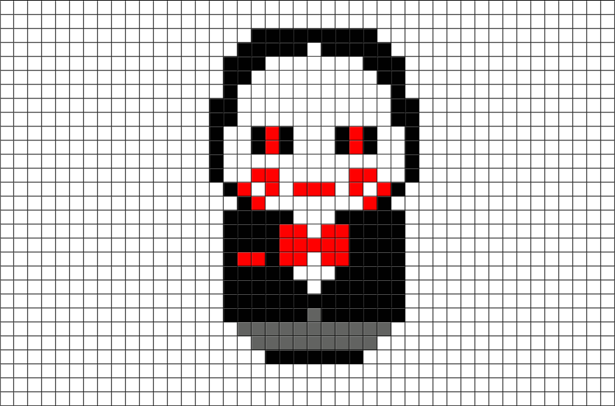 Billy The Puppet Pixel Art (880x581), Png Download