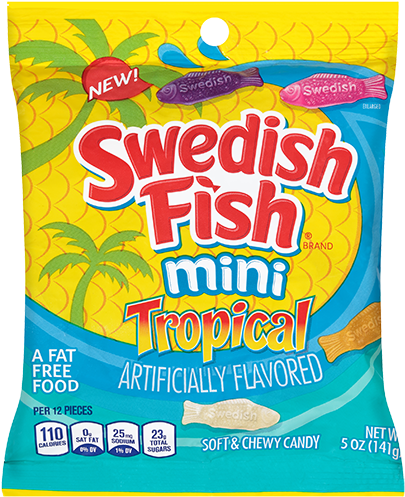 Swedish Fish Tropical Soft & Chewy Candy - Swedish Fish Tropical (500x500), Png Download