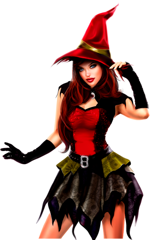 Halloween Sorcières Sexy Witches Personnages Png - Costume Hat (501x800), Png Download
