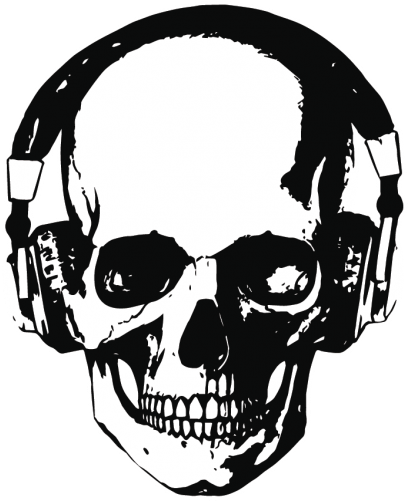 Gustore, Estampados Depearl Jam Big G, Addicted To, - Skull With Headphones (500x500), Png Download