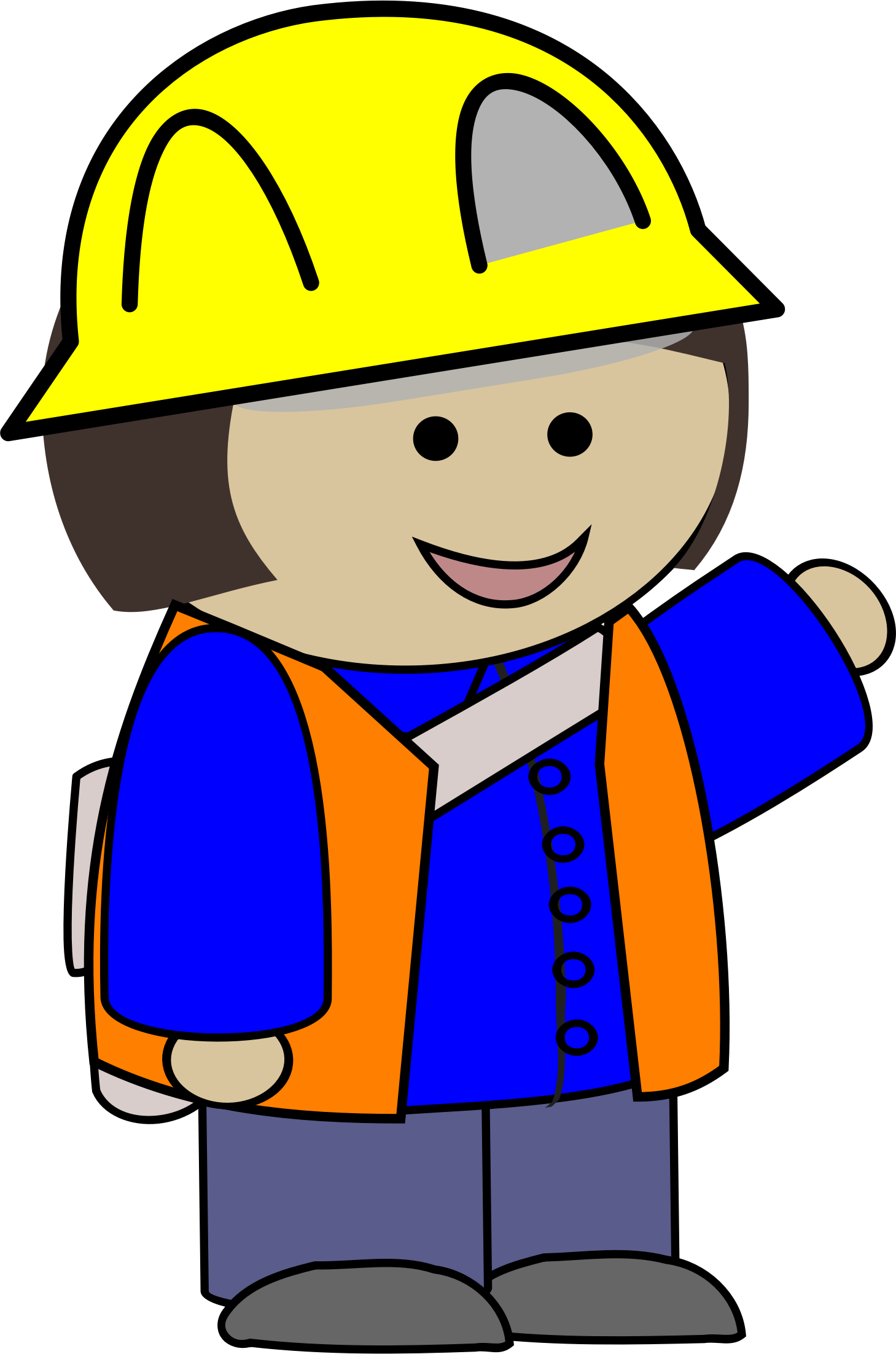 Big Image - Clip Art Construction Worker (1459x2204), Png Download