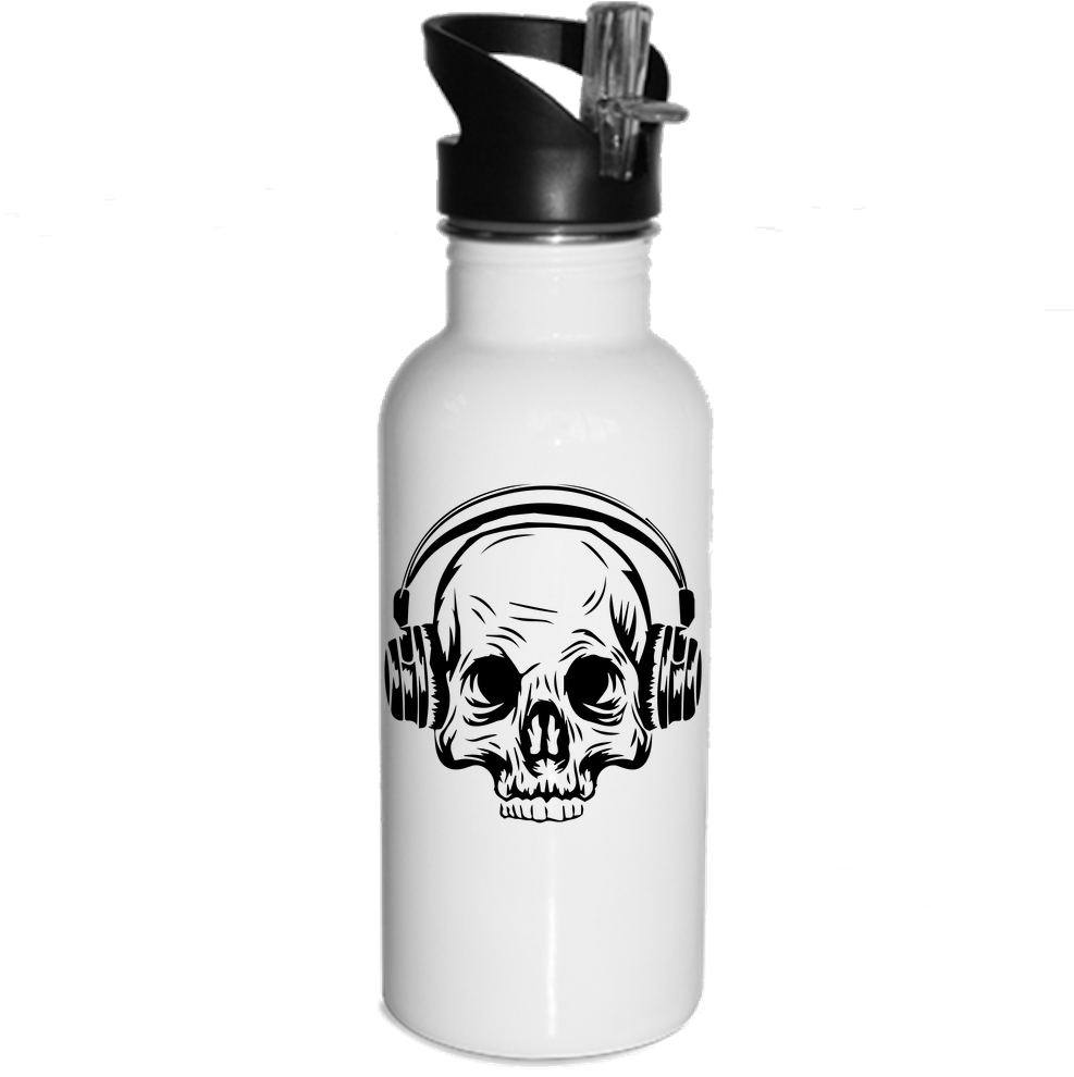 Skull And Headphones Water Bottle - Progressive Solutions Exclusive Your Year Water Bottle (1000x1000), Png Download