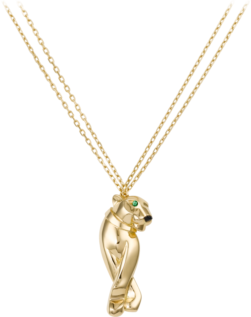 Panthère De Cartier Necklaceyellow Gold, Tsavorite (811x1024), Png Download