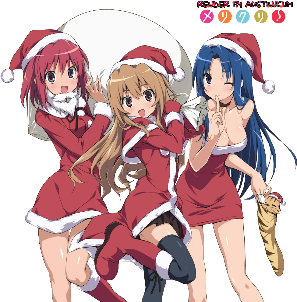 When Taiga And Ryuji Discover Each Other's Feelings - Anime Toradora Christmas (1000x1000), Png Download