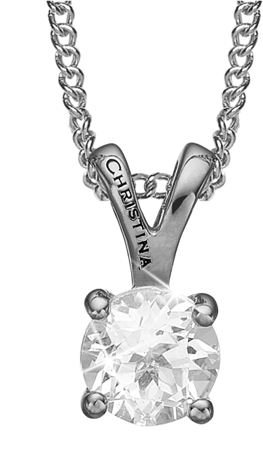 Crystal, Pendant With Big Stone And 40 15cm Necklace - Christina Hanger 680-g07-55 (600x648), Png Download