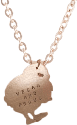 'vegan And Proud' Chickie Pendant Necklace - Anita Ko Heart Necklace Diamond (600x524), Png Download