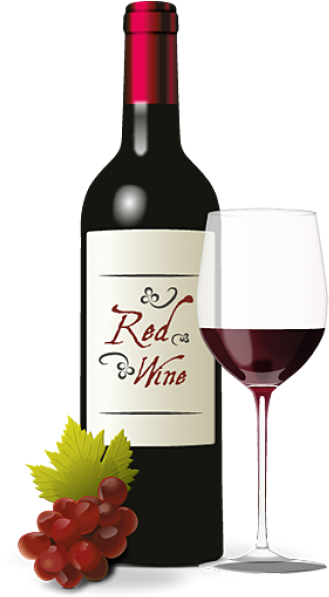 Wine Png Free Download - Wine Glass And Bottle Png (600x600), Png Download