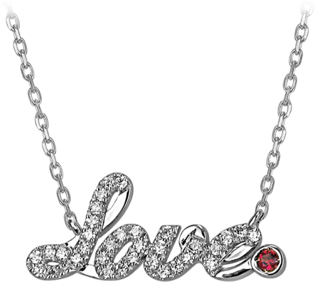 Fine Jewelry - Love Script Necklace (490x490), Png Download