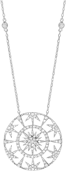 Gold And Diamonds Sun Necklace - Necklace (600x600), Png Download