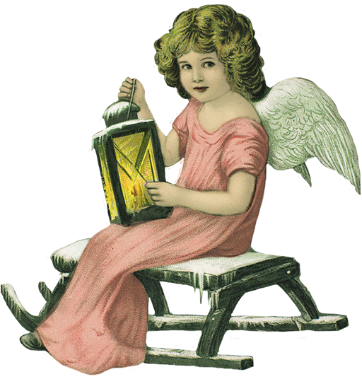 Christmas Angel With Lantern - Christmas Day (537x591), Png Download