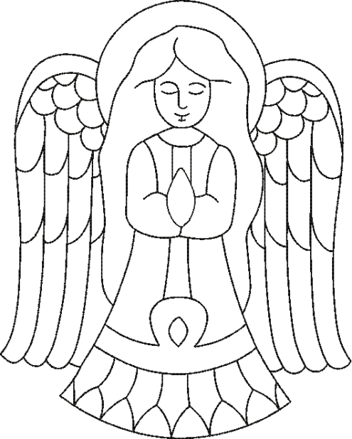 Christmas Angel Black Outline - Christmas Day (495x618), Png Download