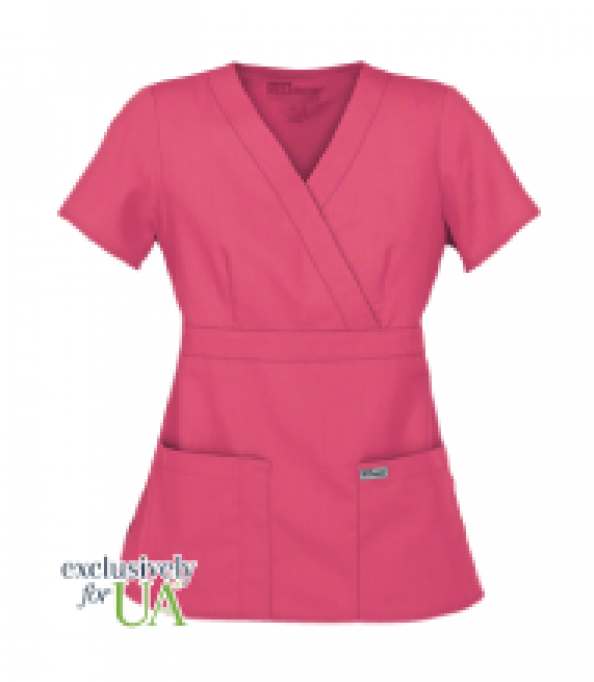 Pink Women's Wrap Scrub Top Malta, Medical Malta, View - Grey's Anatomy Pink Quartz Scrubs (800x681), Png Download
