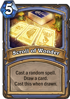 Scroll Of Wonder Card - Scroll Of Wonder Hearthstone (300x429), Png Download