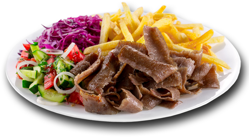 Zestawy - Kebab Na Talerzu Z Frytkami Png (800x456), Png Download