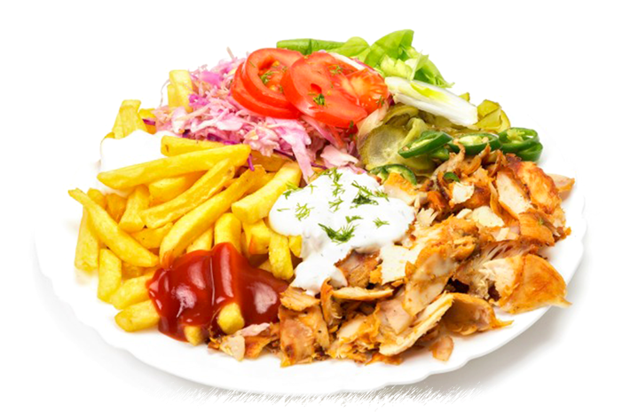 Kebab On A Plate - Kébab Plate Png (700x525), Png Download