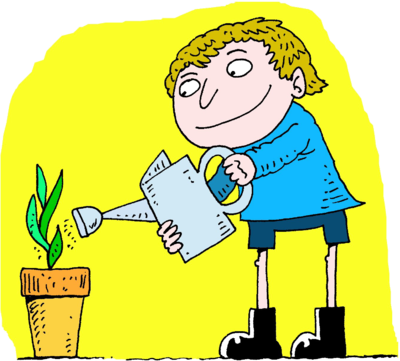 Watering Plant - Give Water To Plants (400x361), Png Download
