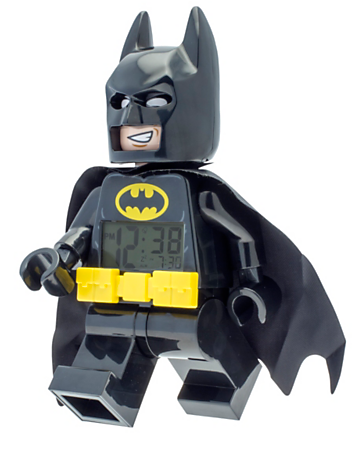 To 'snooze,' All You Have To Do Is Push Down On Lego - Lego Batman Movie Batman Minifigure Clock (600x450), Png Download