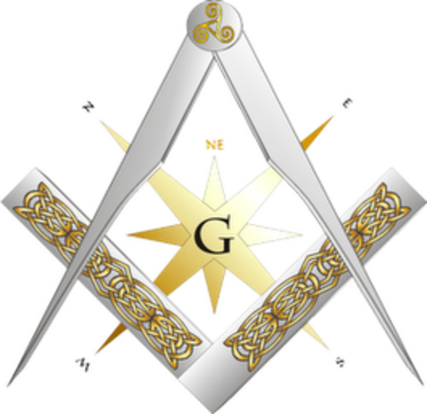 Celt Square And Compasses Image - Large Square And Compass Png (600x582), Png Download