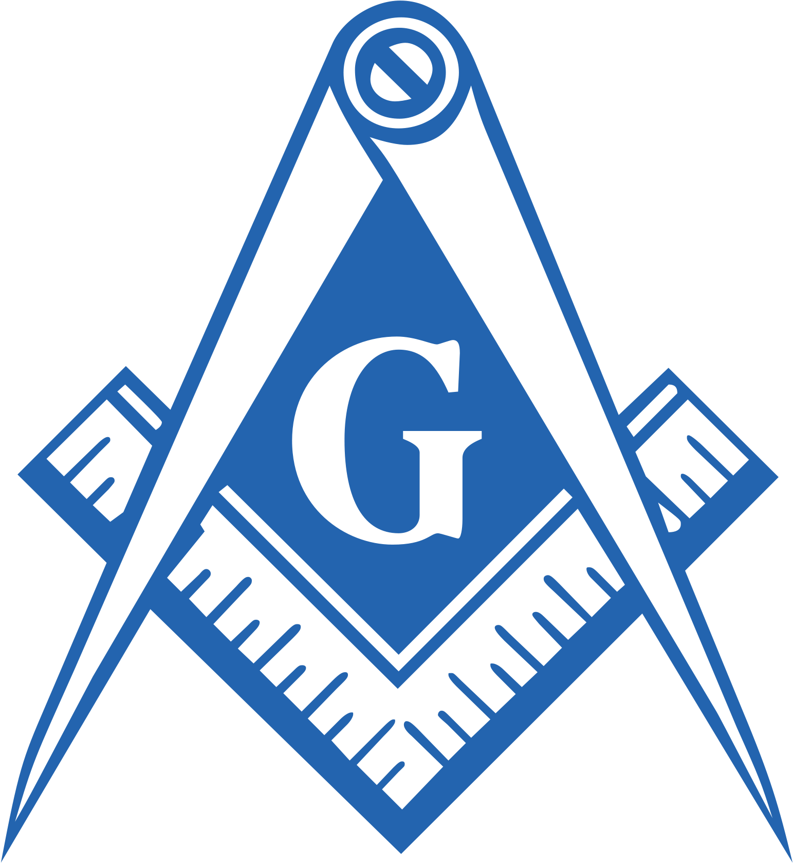 Masonic Compass And Square - Past Master Masonic Symbol (1579x1741), Png Download