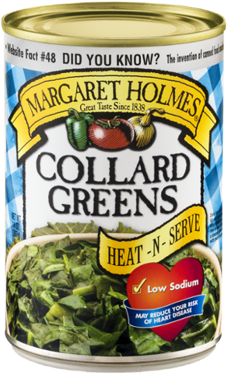 Greens & Spinach • Collard Greens - Margaret Holmes Tomatoes And Okra - 14.5 Oz Can (390x600), Png Download