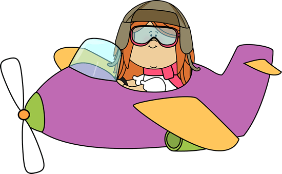 Airplane Pictures For Kids - Girl Flying Airplane Clipart (550x339), Png Download