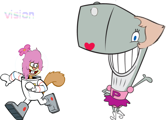 Krabs Pearl Krabs Sandy Cheeks Squidward Tentacles - Manga Anime Netflix Meme (557x421), Png Download