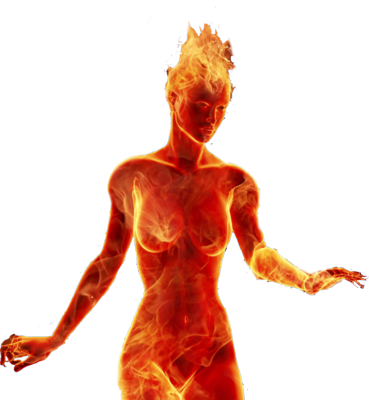 Fire Girl (369x400), Png Download