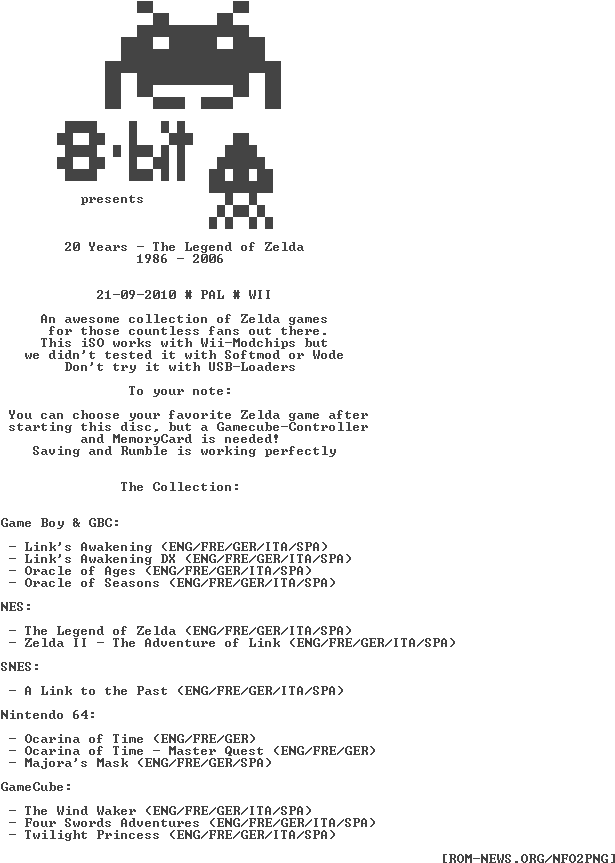 Legend - Of - Zelda - Pal - Multi - - Space Invaders Sprites (624x876), Png Download